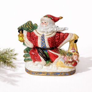 Fitz Floyd Renaissance Santa Pitcher VTG Omnibus Collection Holiday Server Decor